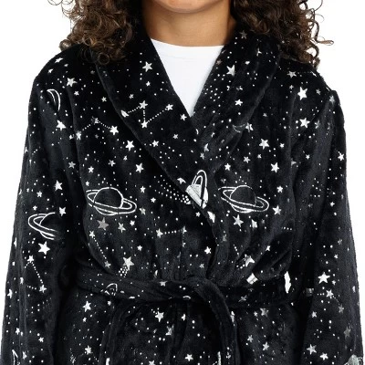 Sleep On It Boys Outer Space Plush Fleece Shawl Collar Robe With Matching Slippers 7 Sleep On It Boys Outer Space Plush Fleece Shawl Collar Robe With Matching Slippers - Image 7
