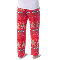 Friends The TV Series Womens' Gingerbread Central Perk Ugly Sweater Pajama Pants Red