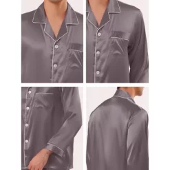 Lars Amadeus Men's Satin Pajama Sets Long Sleeve Loungewear Sleepwear V Neck Button Down Pjs Set 11 Lars Amadeus Men's Satin Pajama Sets Long Sleeve Loungewear Sleepwear V Neck Button Down Pjs Set -Cozy Nights Sales Store GUEST 376daa5c a35c 4437 a1a5 0cd294fd1e56