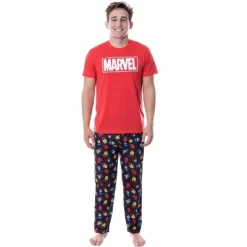 Marvel Thor Captain America Iron Man Men's Superhero Top And Pants Pajama Set Red -Cozy Nights Sales Store GUEST 37c1243c b8f4 425a badc 6346eaf9ea15