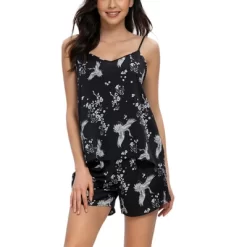 Cheibear Women's Sleeveless Cami Shirt Satin Nightwear Sleepwear Pajama Sets -Cozy Nights Sales Store GUEST 37e6e100 0ab1 4b27 aebd 640b21cb5b34