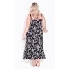 Women's Plus Size Lace Trim Mono Floral Maxi Sleep Dress - Black | AVENUE