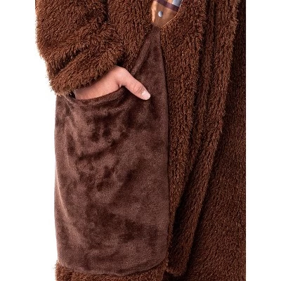Star Wars Adult Chewbacca Chewie Kigurumi Costume Union Suit Pajama Brown 3 Star Wars Adult Chewbacca Chewie Kigurumi Costume Union Suit Pajama Brown - Image 3