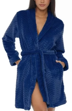 Women's Warm Soft Plush Fleece Bathrobe, Knee Length Robe, Chevrons -Cozy Nights Sales Store GUEST 3bbf85b6 83e4 42bb 8bdd eb6ae91faf32