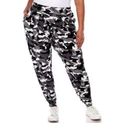 Plus Size Camo Harem Pants - White Mark