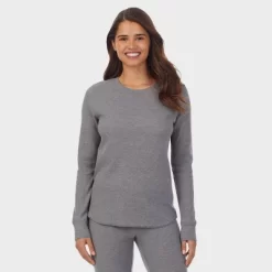 Warm Essentials By Cuddl Duds Women's Waffle Thermal Crewneck Shirt -Cozy Nights Sales Store GUEST 3bfd432e a284 4b18 a886 4a7a7f3fcb26