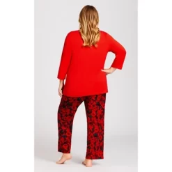 Women's Plus Size Slogan Sleep Top - Red | AVENUE -Cozy Nights Sales Store GUEST 3c9836eb 4276 4afa 8970 93a46b2e9405