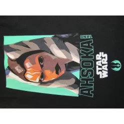 Mens Star Wars Movie Ahsoka Character Black Sleep Pajama Pants