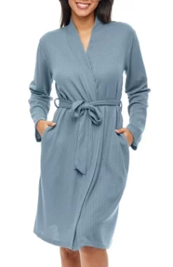 Women's Soft Ribbed Waffle Rib Knit Wrap Robe With Pockets, Lightweight Bathrobe -Cozy Nights Sales Store GUEST 3d9cc6a2 d12a 423b 80b8 bff4701ddf2e