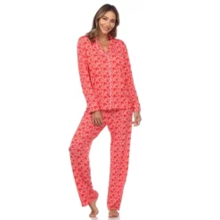 Women's Long Sleeve Heart Print Pajama Set - White Mark -Cozy Nights Sales Store GUEST 3df595ac 6de5 461c 829c bb209a115a72