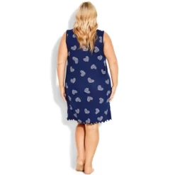 Women's Plus Size Summer Love Chemise - Leopard Heart | AVENUE