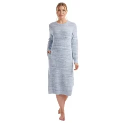 Softies Heathered Marshmallow 42" Crew Neck Lounge Dress With Pockets -Cozy Nights Sales Store GUEST 401252b6 822e 4412 a119 21507dd32db6