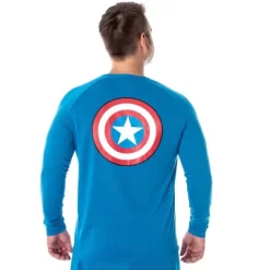 Marvel Men's Vintage Captain America Costume Raglan Top And Pants Pajama Set Captain America -Cozy Nights Sales Store GUEST 402002be 301a 49e0 84e9 b04218c0781e