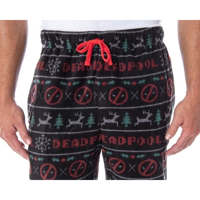 Marvel Men's Deadpool Christmas Ugly Sweater Fleece Sleep Pajama Pants Ugly Deadpool Sweater 1 Marvel Men's Deadpool Christmas Ugly Sweater Fleece Sleep Pajama Pants Ugly Deadpool Sweater