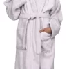 100% Cotton Ultra-Soft Terry Adult Unisex Lightweight Luxury Bathrobe By Blue Nile Mills