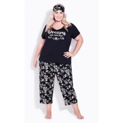 Women's Plus Size Dreams Sleep Set - Black | AVENUE -Cozy Nights Sales Store GUEST 413eb6cd 35de 4456 9b9f 13e7b7d899e4