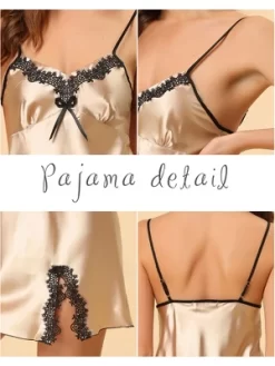 Cheibear Women's Satin Nightgown Summer Cami Mini Spaghetti Lingerie Dress -Cozy Nights Sales Store GUEST 4174b69d 7df4 4484 b821 da143355697c