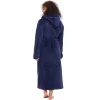 Women's Fuzzy Plush Fleece Bathrobe With Hood, Soft Warm Hooded Lounge Robe