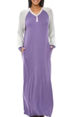 Women's Soft Knit Nightgown, Full Length Long Henley Night Shirt Pajama Top With Pockets -Cozy Nights Sales Store GUEST 42592b35 2df2 4244 b130 8392e422a932