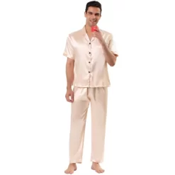 Lars Amadeus Men's Classic Satin Pajama Sets Short Sleeves Button Down Nightwear Sleepwears Loungewear Pjs -Cozy Nights Sales Store GUEST 42e203ee ee58 404c b2e2 ee71a0528df3