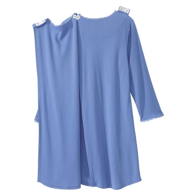Silverts Adaptive Shoulder Snap Nightgown, Henley 2 Silverts Adaptive Shoulder Snap Nightgown, Henley - Image 2