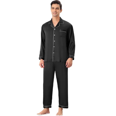 Lars Amadeus Men's Satin Sleeping Long Sleeves Shirt Pants Pajama Set 6 Lars Amadeus Men's Satin Sleeping Long Sleeves Shirt Pants Pajama Set - Image 6