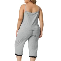 Agnes Orinda Women's Plus Size Sleeveless Elastic Waist Comfortable 2 Pieces Pajama Sets -Cozy Nights Sales Store GUEST 43544bac 11c1 499e 9b82 c95560486201