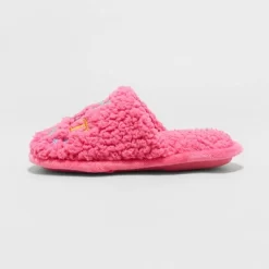 Kids' Holiday Oh What Fun! Scuff Slippers - Wondershop™ Pink