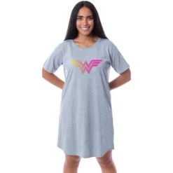 DC Comics Womens' Wonder Woman Superhero Nightgown Sleep Pajama Shirt Grey -Cozy Nights Sales Store GUEST 45fd0992 6299 4a04 afd3 a08a45b0362e