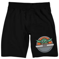 The Mandalorian Grogu In Hovercraft Men's Black Sleep Pajama Shorts -Cozy Nights Sales Store GUEST 4601913f b038 425b bc71 a054df5789e5