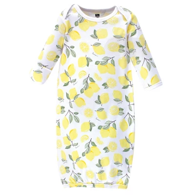 Hudson Baby Infant Girl Cotton Long-Sleeve Gowns 3pk, Lemon, 0-6 Months 2 Hudson Baby Infant Girl Cotton Long-Sleeve Gowns 3pk, Lemon, 0-6 Months - Image 2