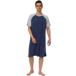 Lars Amadeus Men's Comfy Lounge Soft Pajamas Loose Short Sleeves Sleep Nightgown Nightwear -Cozy Nights Sales Store GUEST 47440033 02fa 49fd a094 bfc8bc0f8467