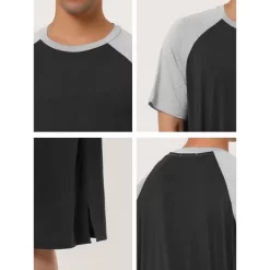 Lars Amadeus Men's Comfy Lounge Soft Pajamas Loose Short Sleeves Sleep Nightgown Nightwear -Cozy Nights Sales Store GUEST 47951925 d52a 43d6 854d 885d7c69460d