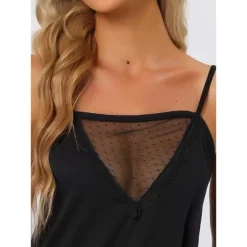 Cheibear Women Cami Nightgown Nightshirt Mesh Semi Sheer Dress Lounging Pajama -Cozy Nights Sales Store GUEST 47955f67 933a 4914 88f0 db3dd2d689b2