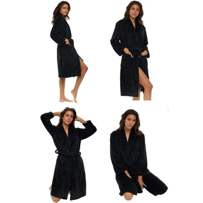 Women's Classic Soft Jacquard Bathrobe, Plush Robe 2 Women's Classic Soft Jacquard Bathrobe, Plush Robe - Image 2