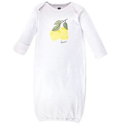 Hudson Baby Infant Girl Cotton Long-Sleeve Gowns 3pk, Lemon, 0-6 Months 3 Hudson Baby Infant Girl Cotton Long-Sleeve Gowns 3pk, Lemon, 0-6 Months - Image 3