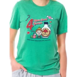 Elf The Movie Womens' Buddy Chibi Four Main Food Groups Sleep Pajama Set Multicolored