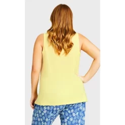Women's Plus Size Eggstra Sleep Tank - Yellow| AVENUE