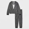 Adult The Nightmare Before Christmas Jack Halloween Matching Family Pajama Set + Mask - Black