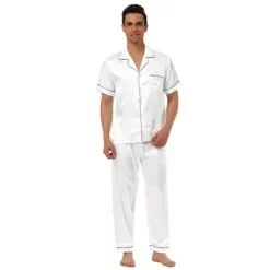 Lars Amadeus Men's Satin Pajama Sets Sleepwear Short Sleeves Button Down Night Wear Set -Cozy Nights Sales Store GUEST 4be4b49d de39 4c64 9fbf c299eeb8f9b0