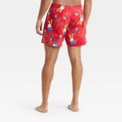 Men's The Simpsons Tie-Dye Pajama Shorts - Red