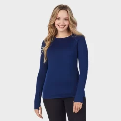 Warm Essentials By Cuddl Duds Women's Active Thermal Crewneck Top -Cozy Nights Sales Store GUEST 4c21da4c 8112 4900 bb64 43f78715cc1b