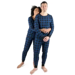 Leveret Mens Two Piece Cotton Plaid Christmas Pajamas