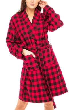 Women's Soft Cotton Flannel Robe, Plaid Bathrobe -Cozy Nights Sales Store GUEST 4d666a55 f60a 4da3 a576 356cecdd092b