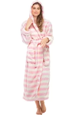 Women's Fuzzy Plush Fleece Bathrobe With Hood, Soft Warm Hooded Lounge Robe -Cozy Nights Sales Store GUEST 4d6b7657 def2 4b82 9e6c 084c4e1e3887
