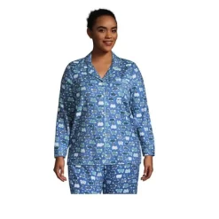 Lands' End Women's Long Sleeve Print Flannel Pajama Top -Cozy Nights Sales Store GUEST 4da2dda8 9d85 4a20 80af 342e97ea07b3