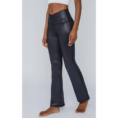 90 Degree By Reflex Interlink High Shine Cire Elastic Free Crossover V-Back Flared Leg Yoga Pants 7 90 Degree By Reflex Interlink High Shine Cire Elastic Free Crossover V-Back Flared Leg Yoga Pants - Image 7
