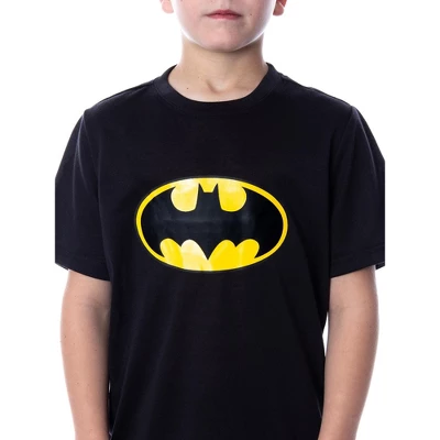 DC Comics Big Boys' Batman Logo Short Sleeve Shirt Pajama Short Set Black 3 DC Comics Big Boys' Batman Logo Short Sleeve Shirt Pajama Short Set Black - Image 3