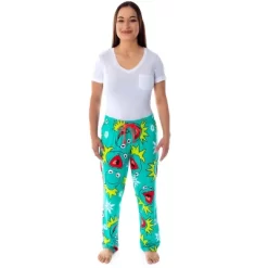 Disney The Muppets Womens' Kermit The Frog Head Toss Sleep Lounge Pajama Pants