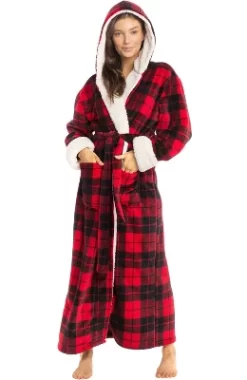 Women's Warm Winter Robe, Plush Fleece Full Length Long Hooded Bathrobe -Cozy Nights Sales Store GUEST 5000410f e0cd 4fc3 9c64 293f26106dc6